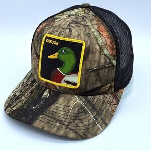 Oregon Mallard Duck Hunting Patch Real Tree Camo Trucker Snapback Hat Outdoor